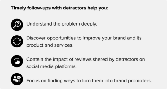 Engaging detractors from net promoter score