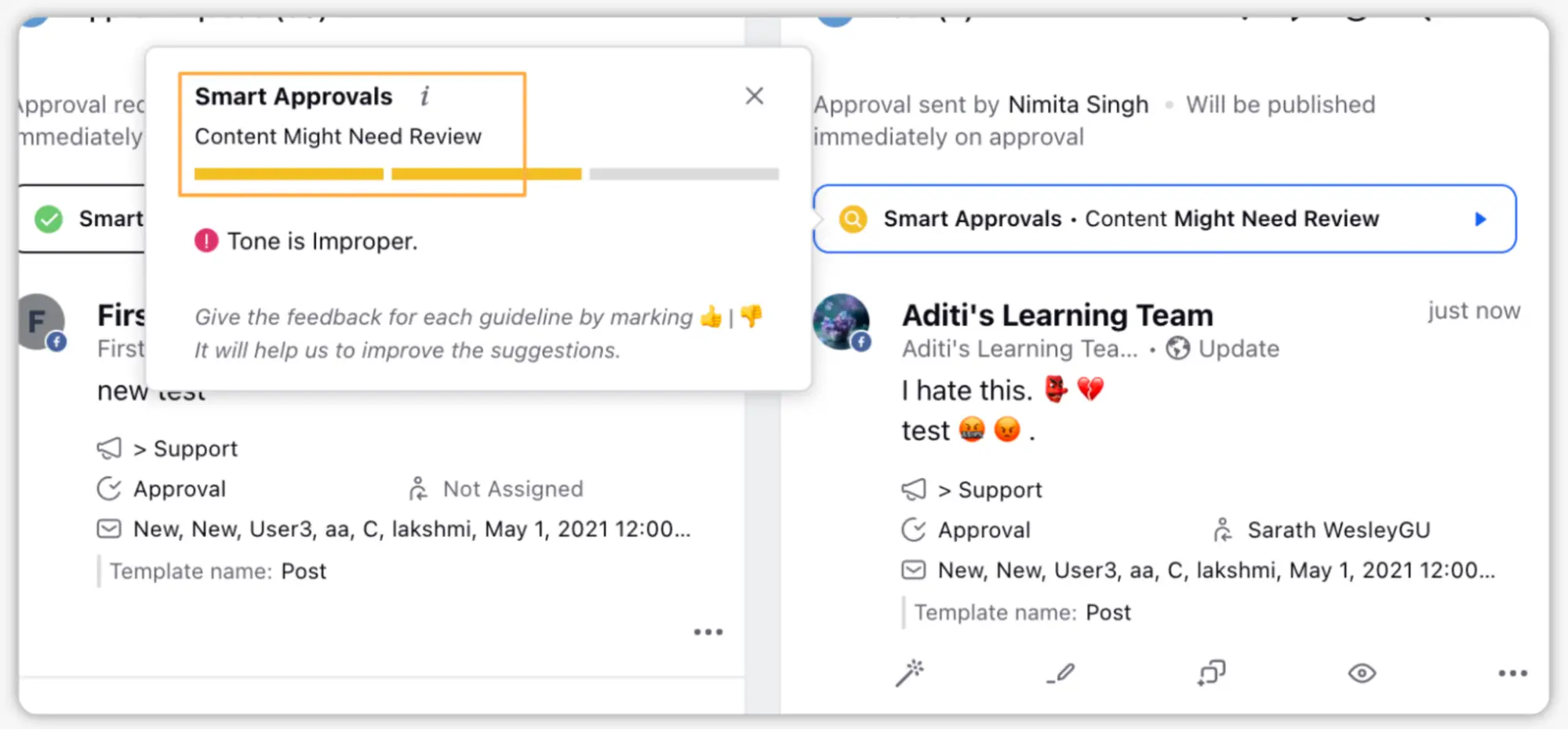 Title: Inserting image... - Description: Smart Approvals use AI to assist campaign managers approve content before distribution
