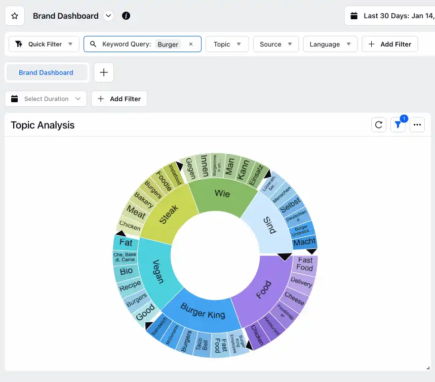 Sprinklr's Topic Analysis Widget