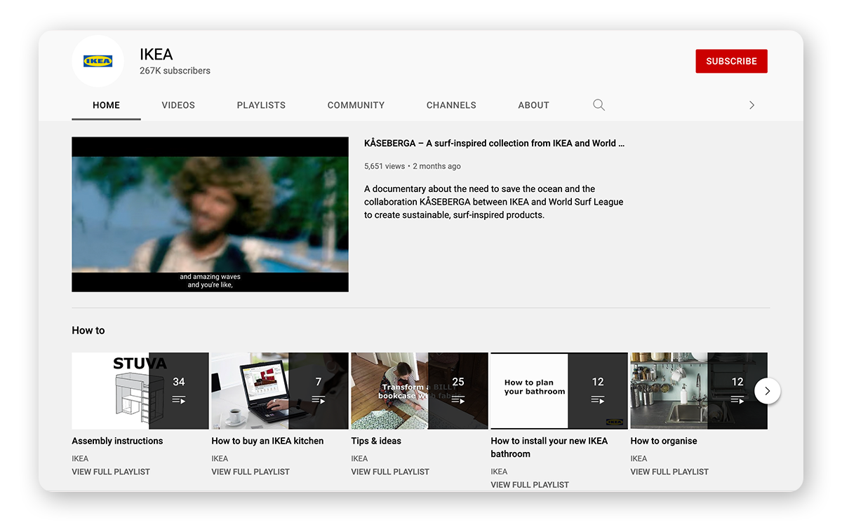 Swedish furnishing brand, Ikea took notice of this problem and created an entire playlist of how-to videos.