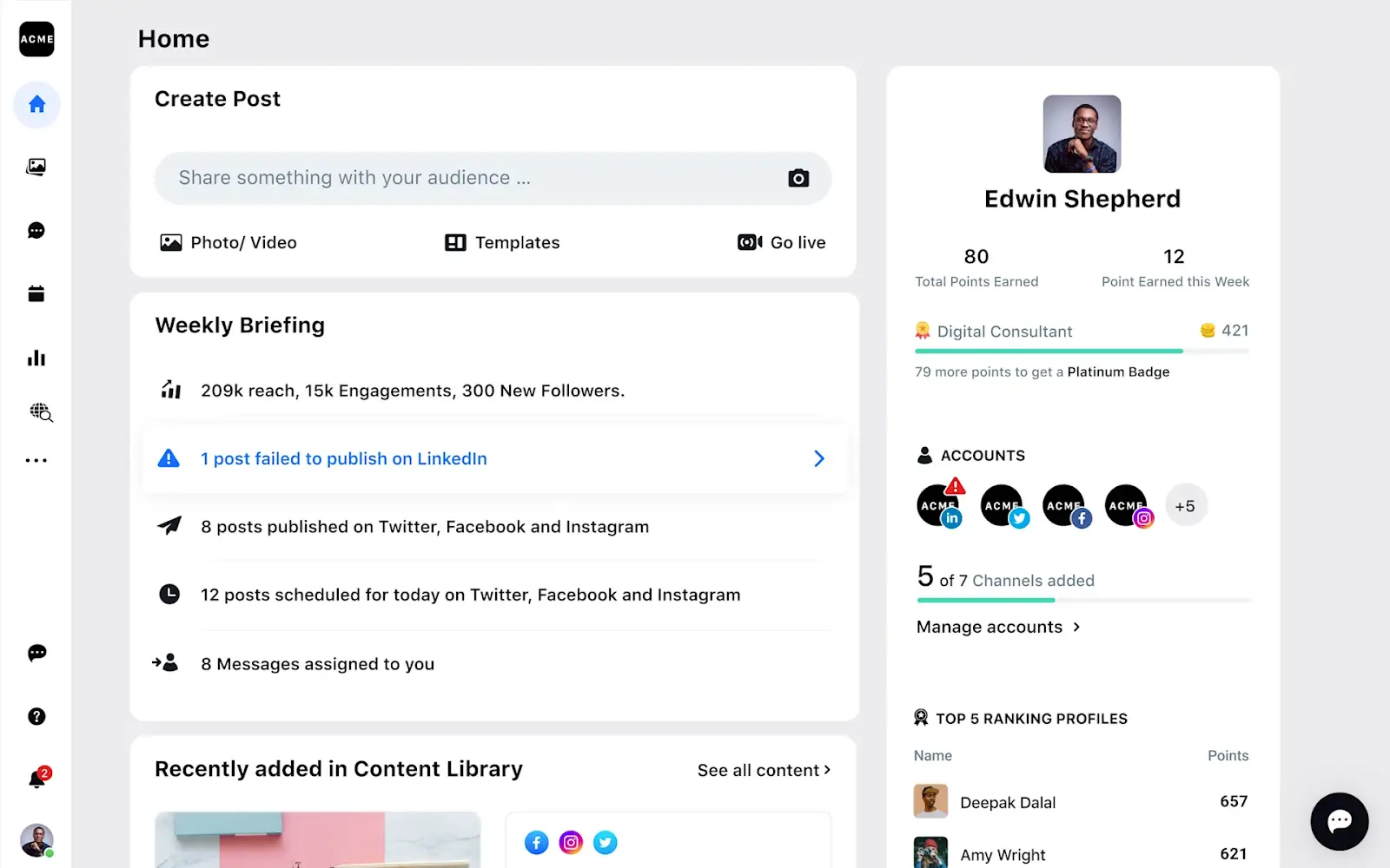 Sprinklr Local Social Platform screen showing region-specific captions, hashtags and audience targeting options