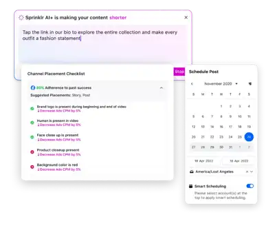 Title: Sprinklr Smart Scheduling platform that allows scheduling posts at optimal times and identifying sentiment