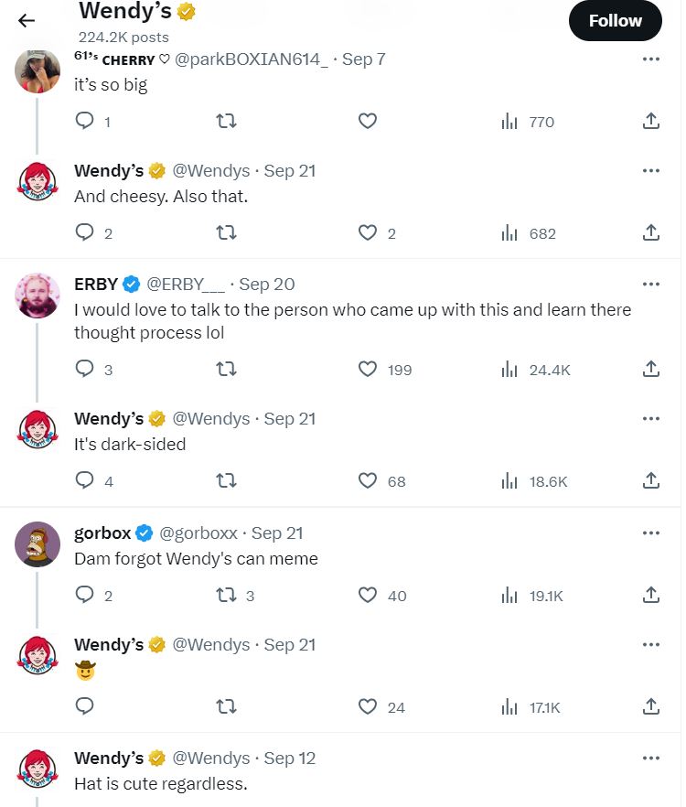 Funny and amusing replies from Wendy’s on Twitter