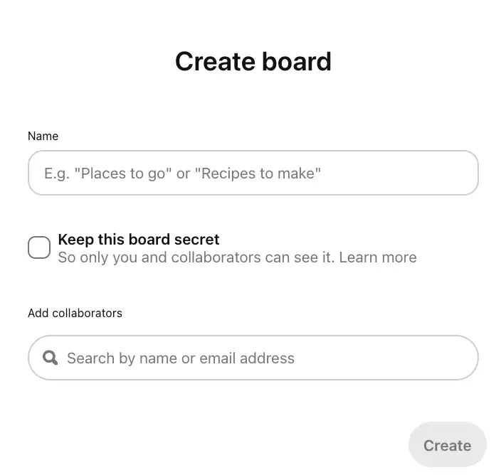 Creating a Pinterest Board