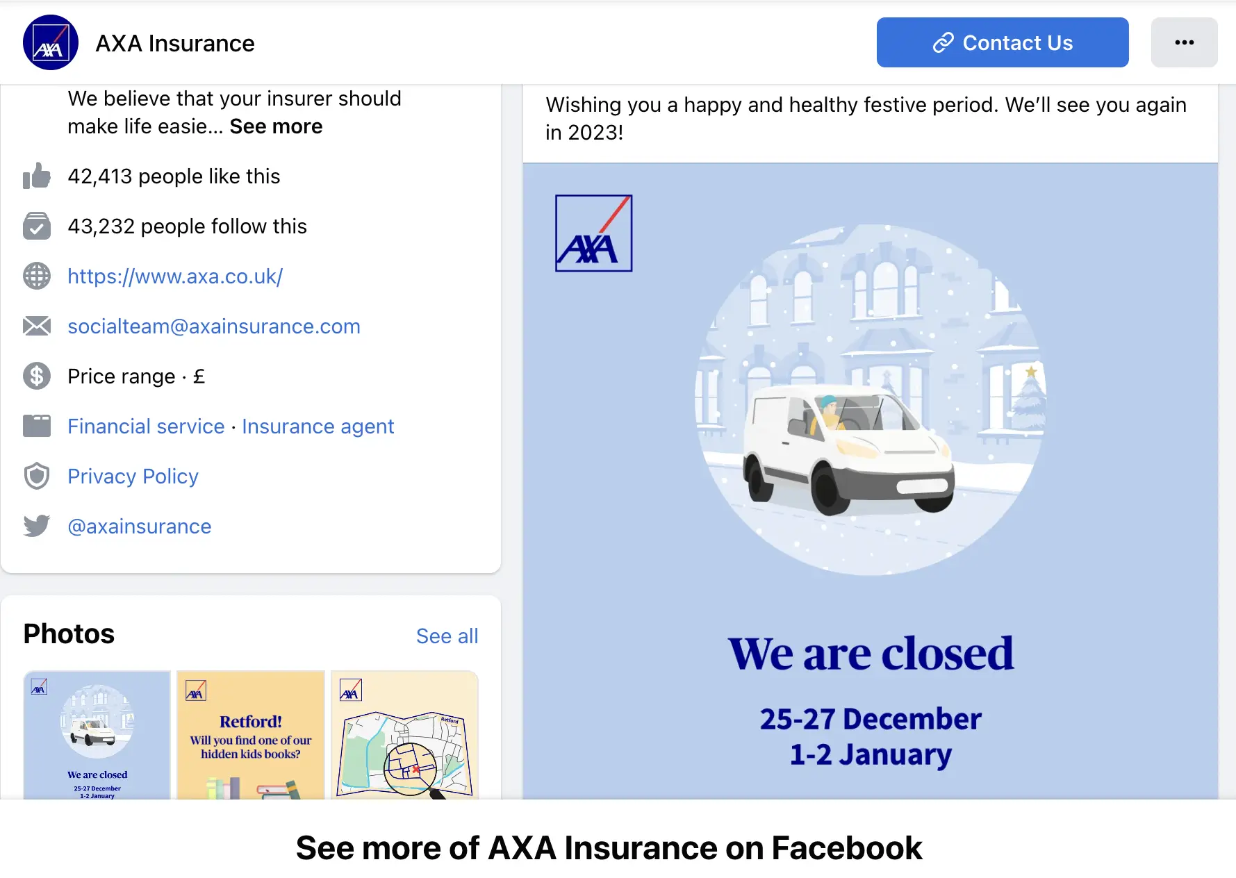 An image showing how AXA provides business updates to its customers.