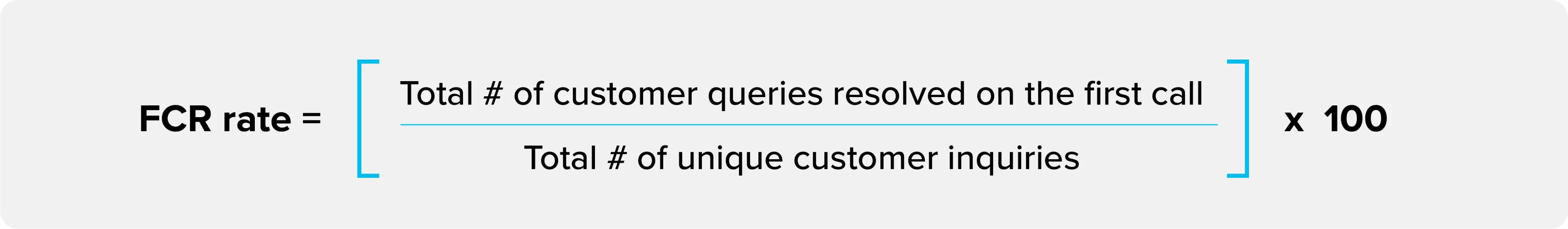 Formula to calculate first call resolution using unique inquiries.