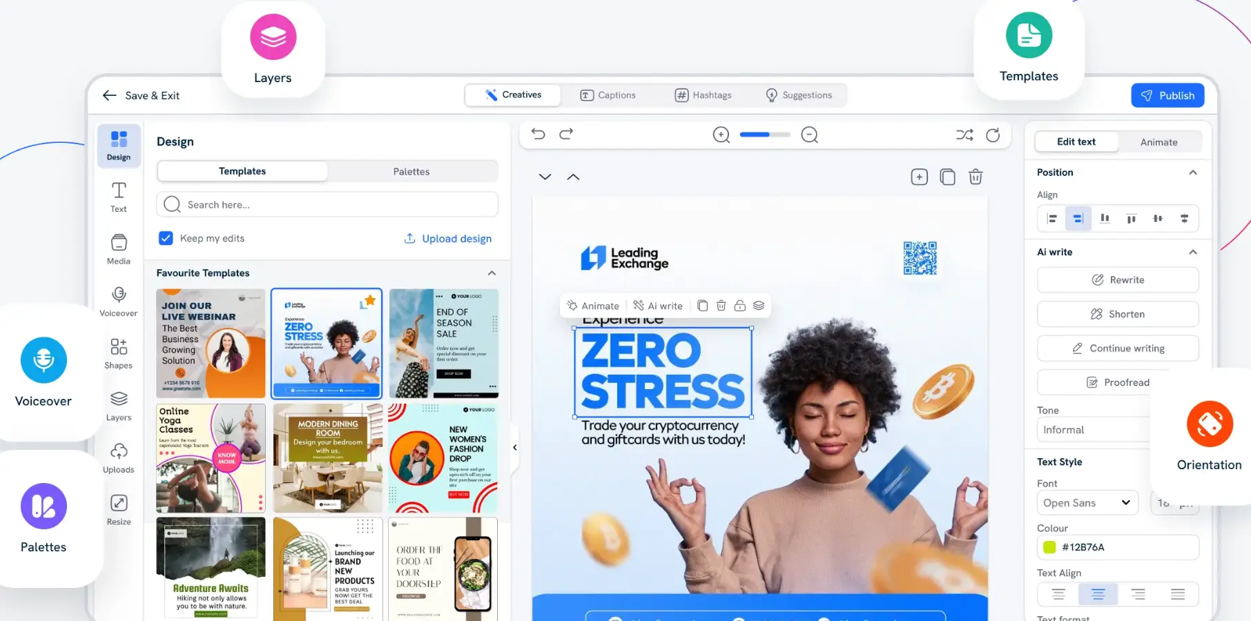 Predis.ai for content creation.