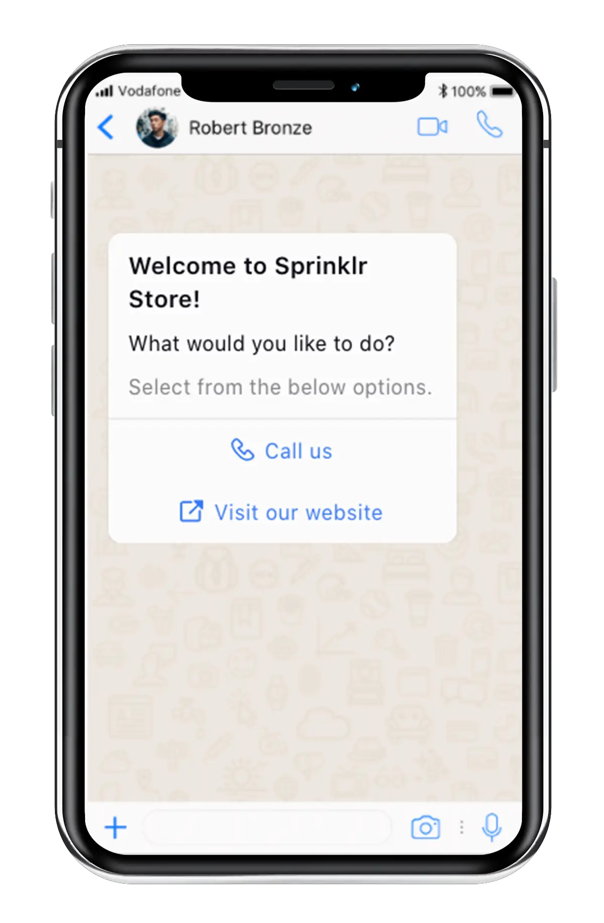 An image showing a WhatsApp interface with a message created using Highly Structured Message template.