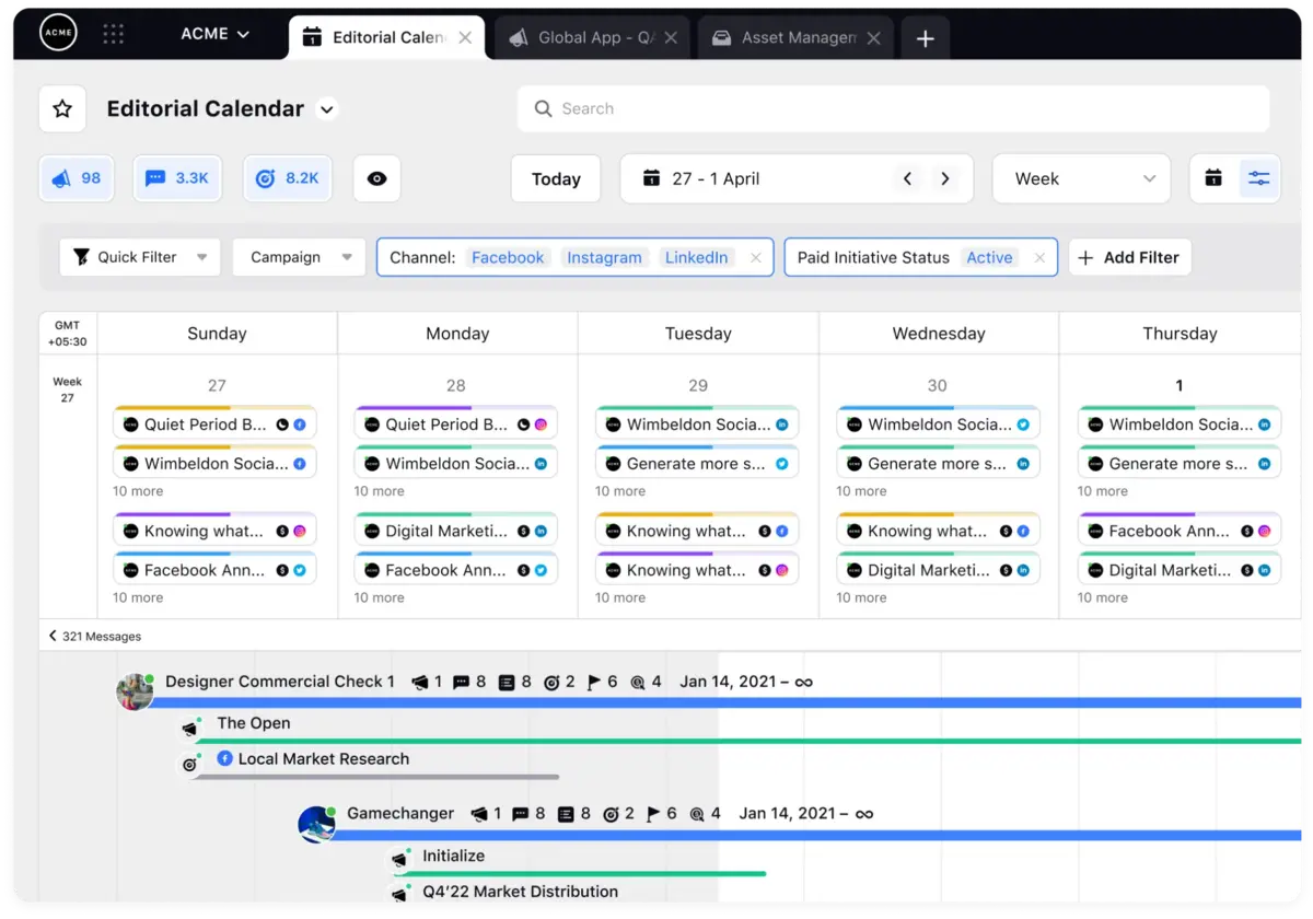 Sprinklr-s Editorial Calendar for a unified view of content creation