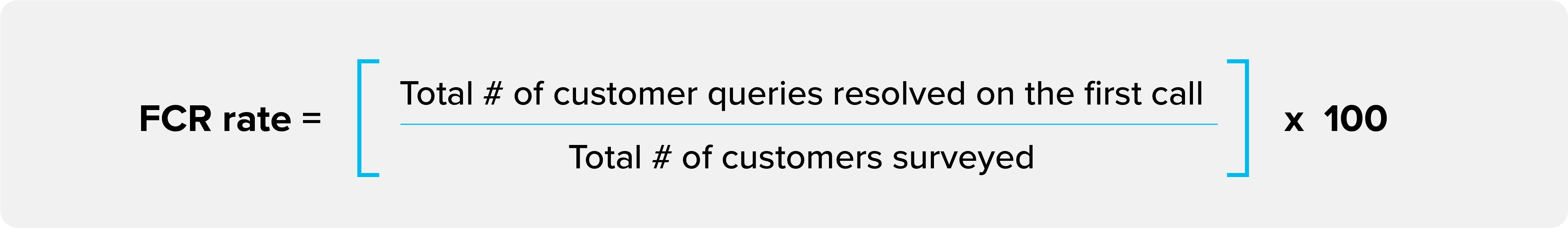 Formula to calculate first call resolution using customer survey responses.