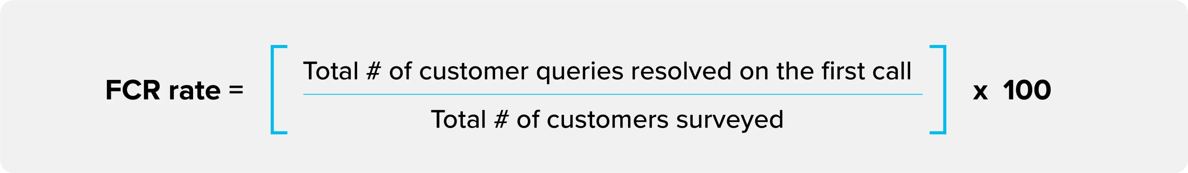 Formula to calculate first call resolution using customer survey responses.