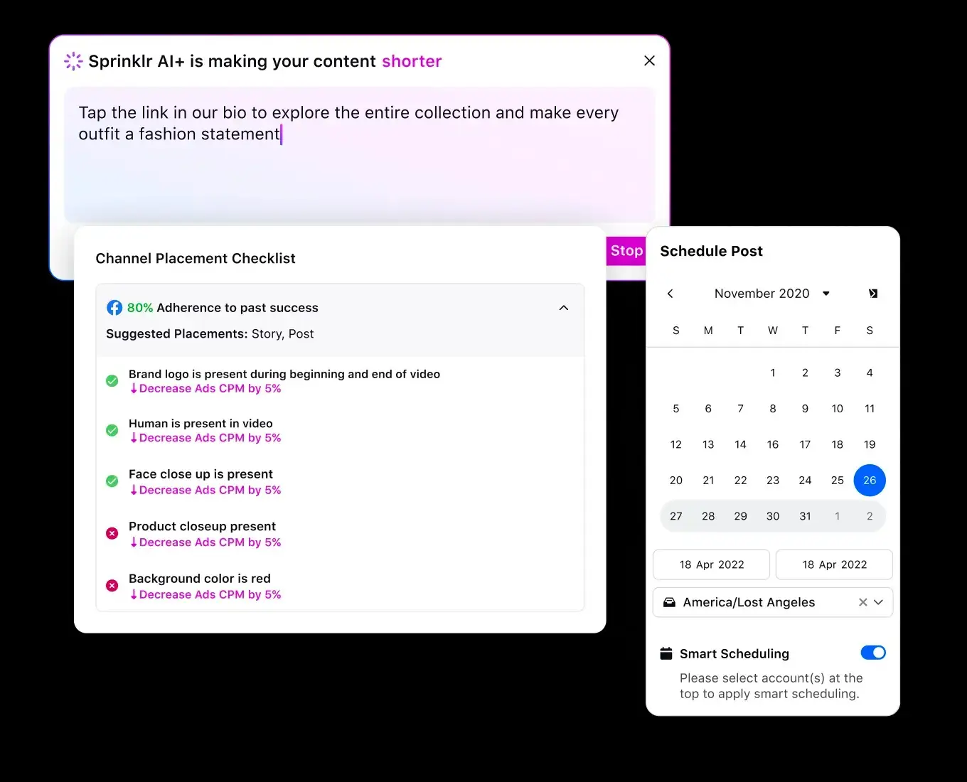 Image showing channel placement checklist and smart scheduling 