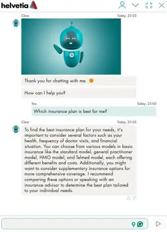 Helvetia’s chatbot Clara uses GenAI for customer service in the insurance sector, Picture