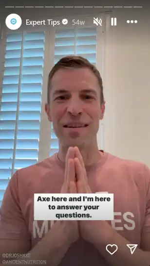 A nutritionist answering live questions on The Vitamin Shoppe's Instagram Stories.