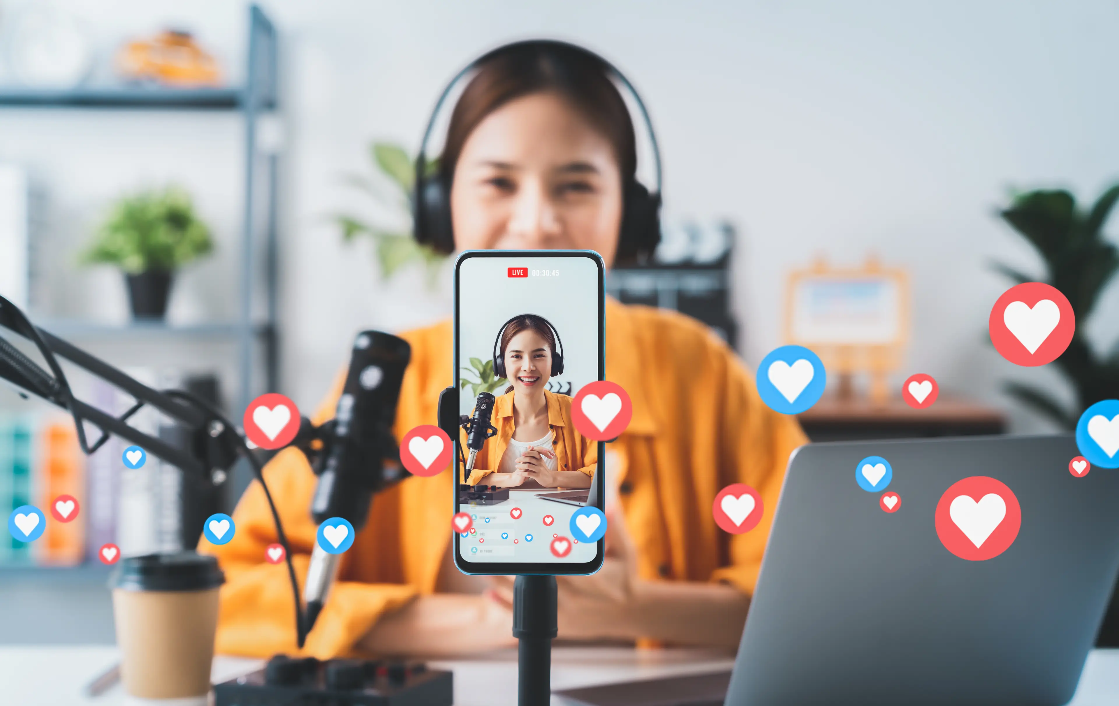 A woman on live stream getting engagement from social media users. Lush, the cosmetic brand also engaged users through live-streamed videos showcasing the production process of their cosmetic products.