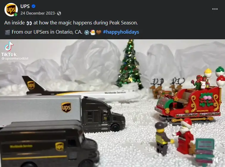 A simple yet creative holiday post from UPS 