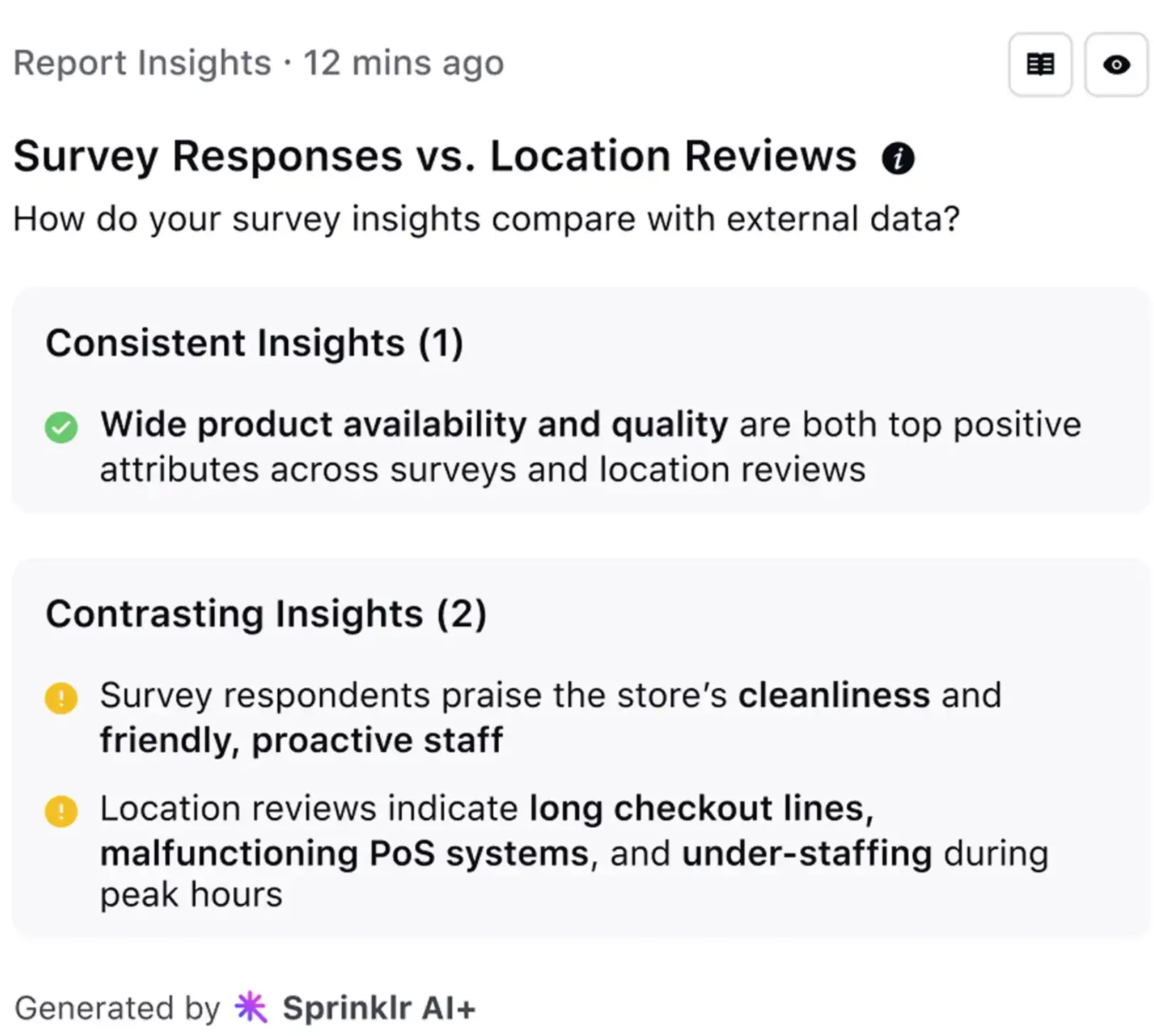 Sprinklr CFM's reporting features.