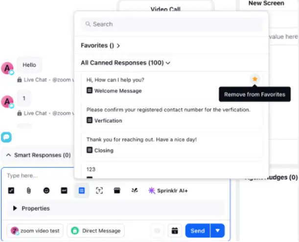 Create personalized shortcuts for quick responses with Sprinklr’s AI-powered live chat.