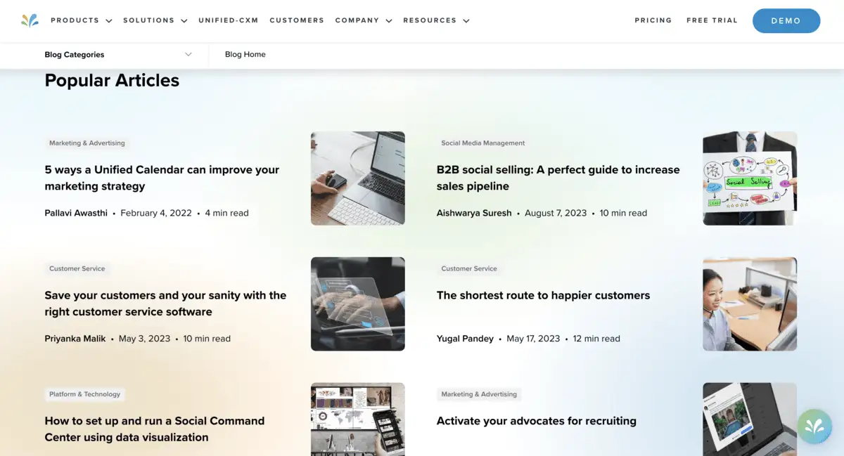 Sprinklr resource space for Blogs