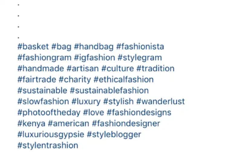 Hide hashtags on Instagram posts