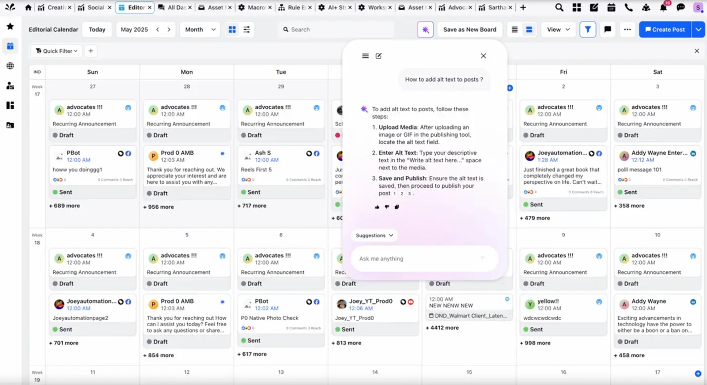Sprinklr Copilot for social as an AI assistant.
