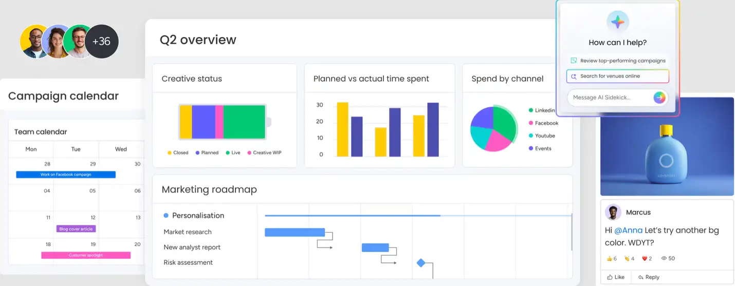 Monday.com for marketing campaign management.