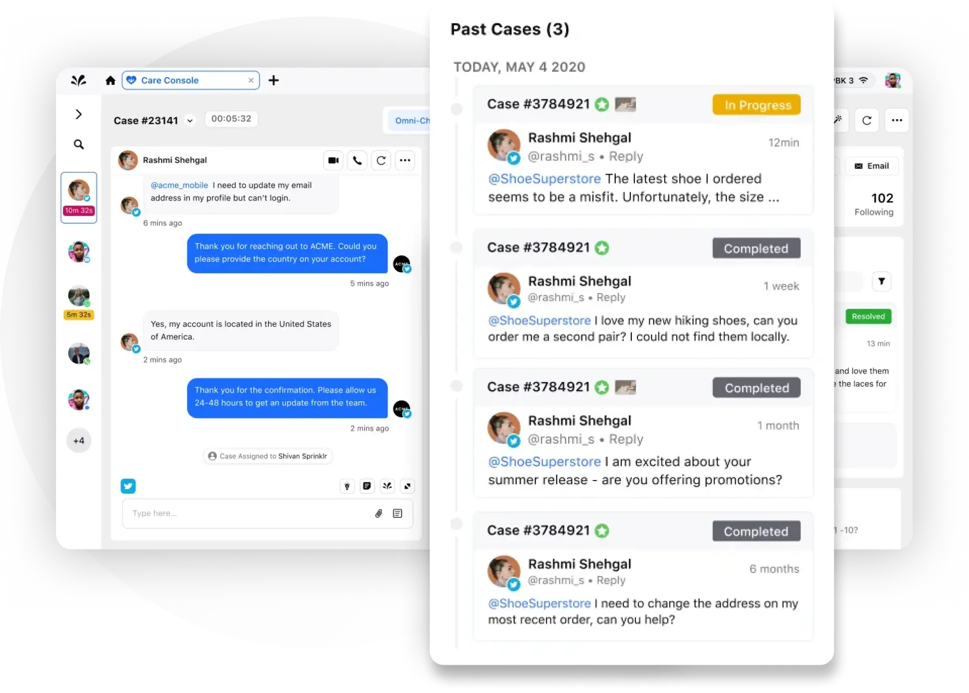 Sprinklr agent assist software recommending similar resolved case to agents during live call