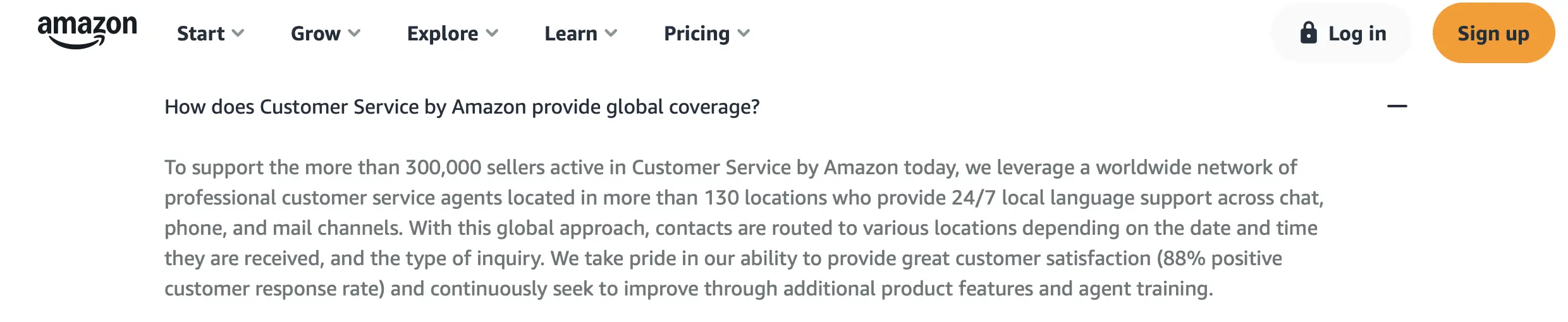 Amazon outsources its customer service operations