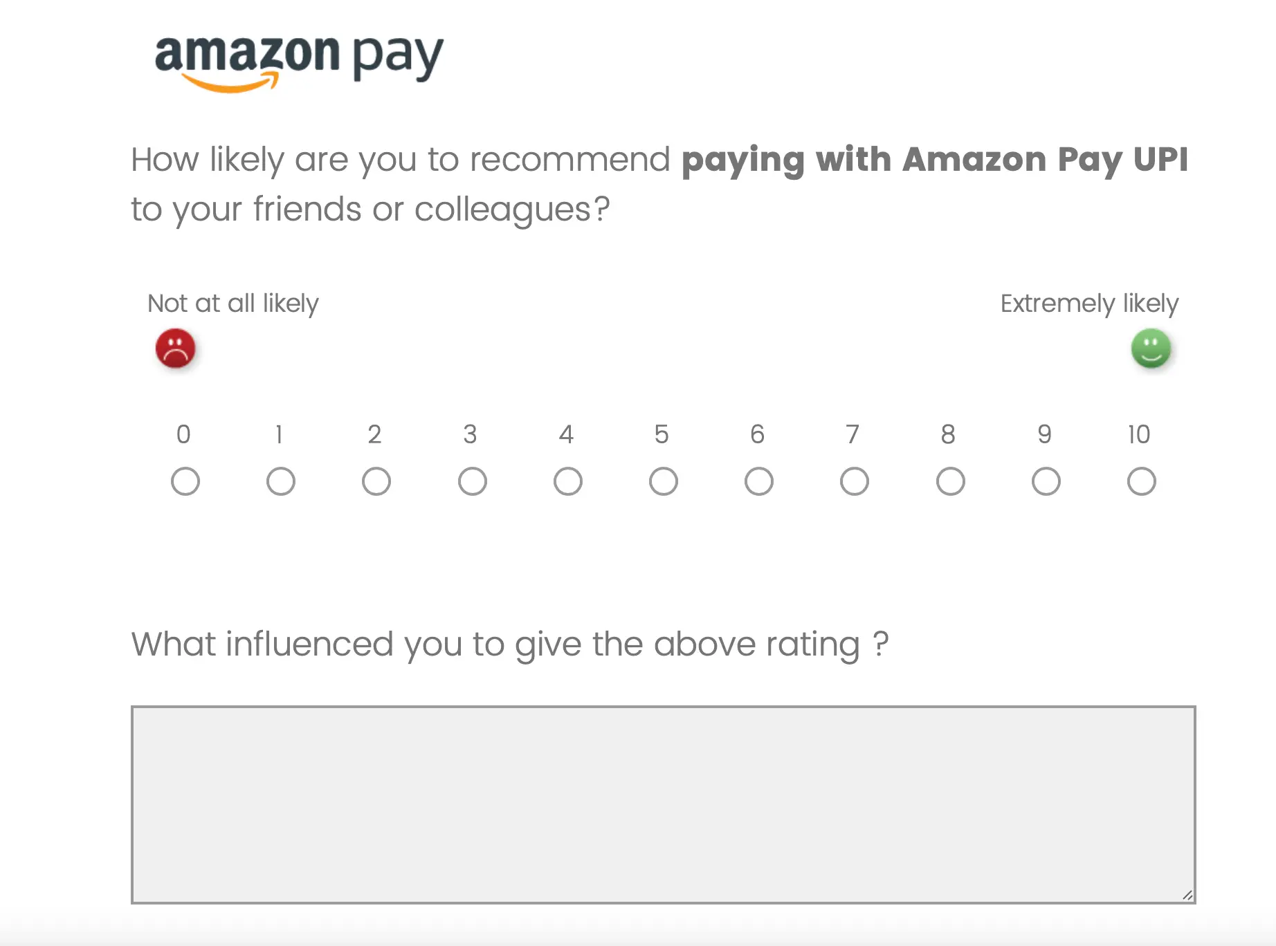 Post-payment feedback collection email by Amazon