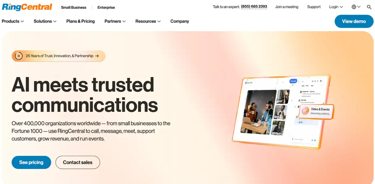 UCaaS solution from RingCentral
