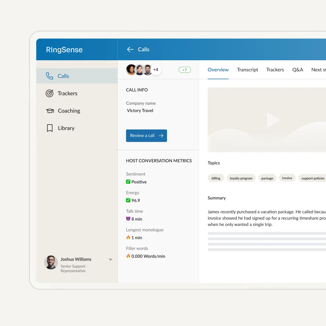Ringcentral contact center tool interface