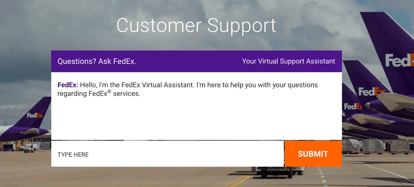 FedEx’s virtual assistant offering help to customers