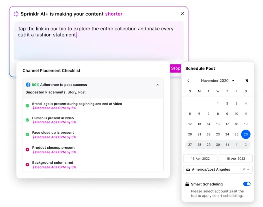 AI-powered social post and campaign optimization powered by Sprinklr Social