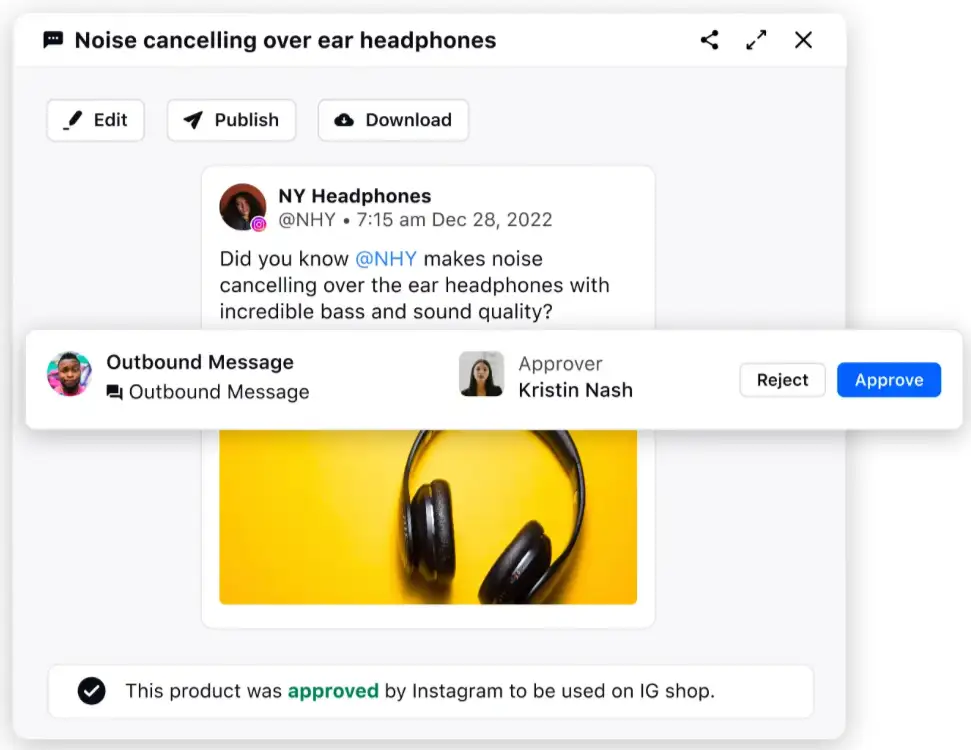 Sprinklr Social offers multi-level approval management with custom approval workflow feature
