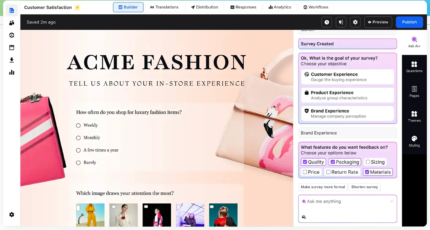Customer survey software powered by Sprinklr