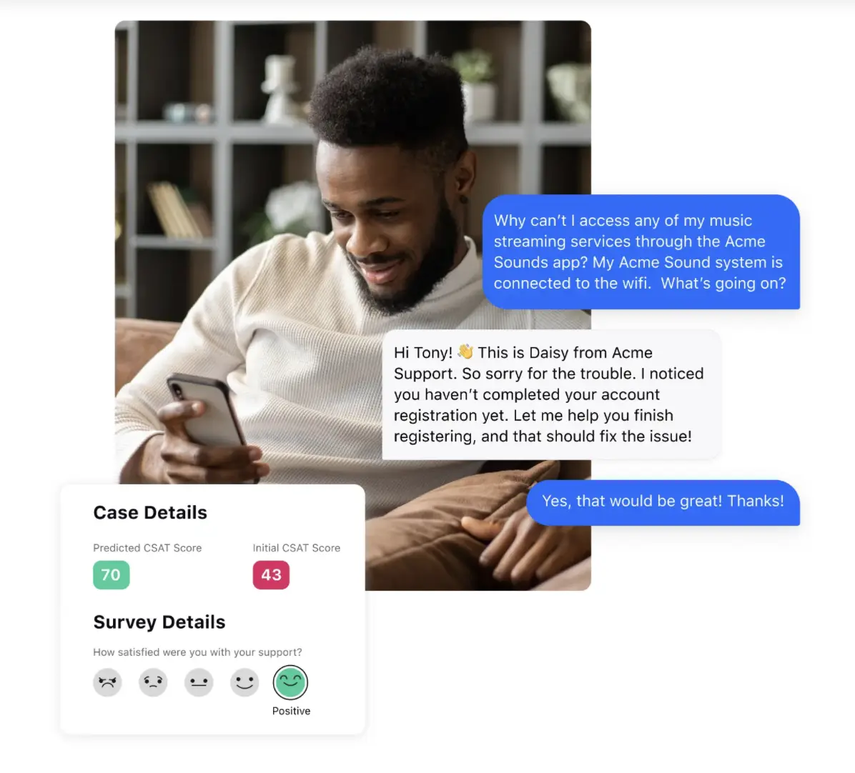 Increase customer satisfaction scores by 200+% in less than a year with Sprinklr Service.