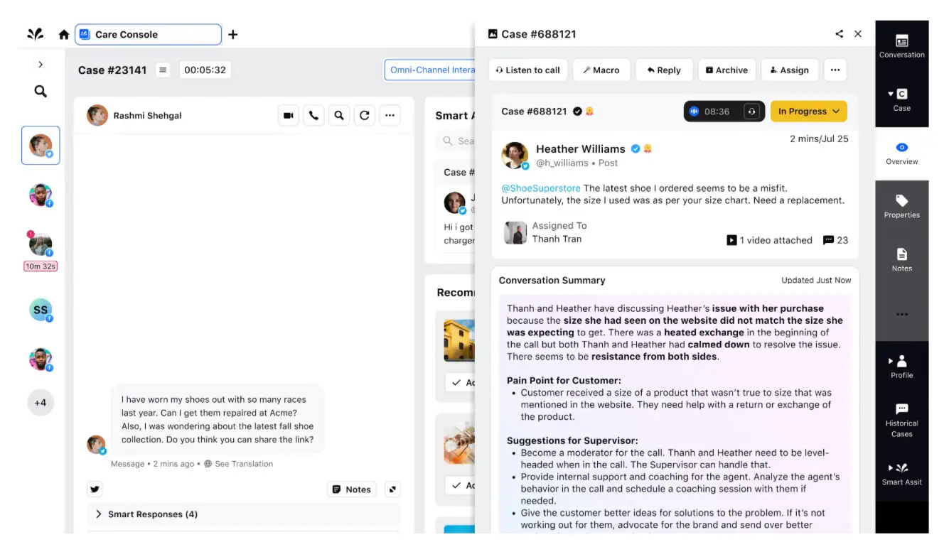 Conversation auto-summarization with Sprinklr AI+