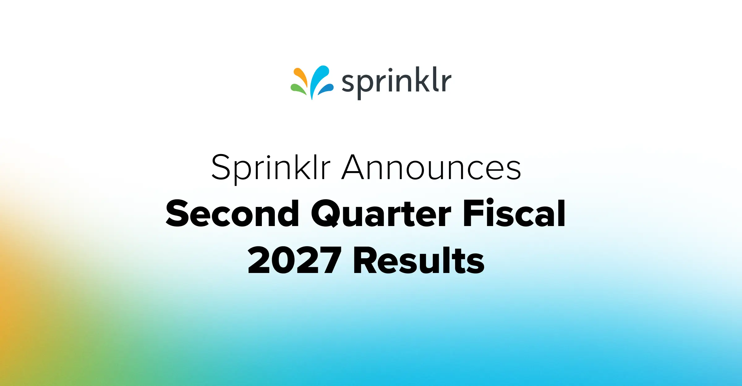 Sprinklr Announces Second Quarter Fiscal 2027 Results