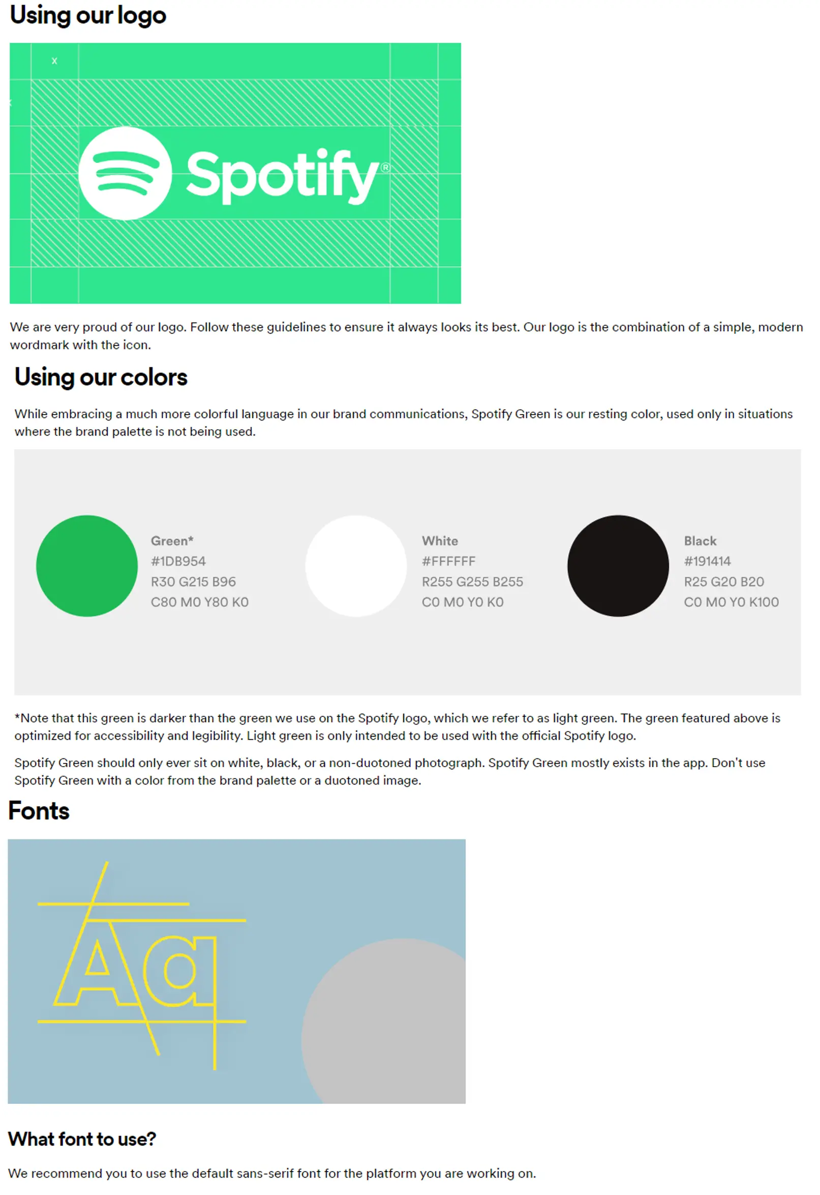 Spotify's social media style guide