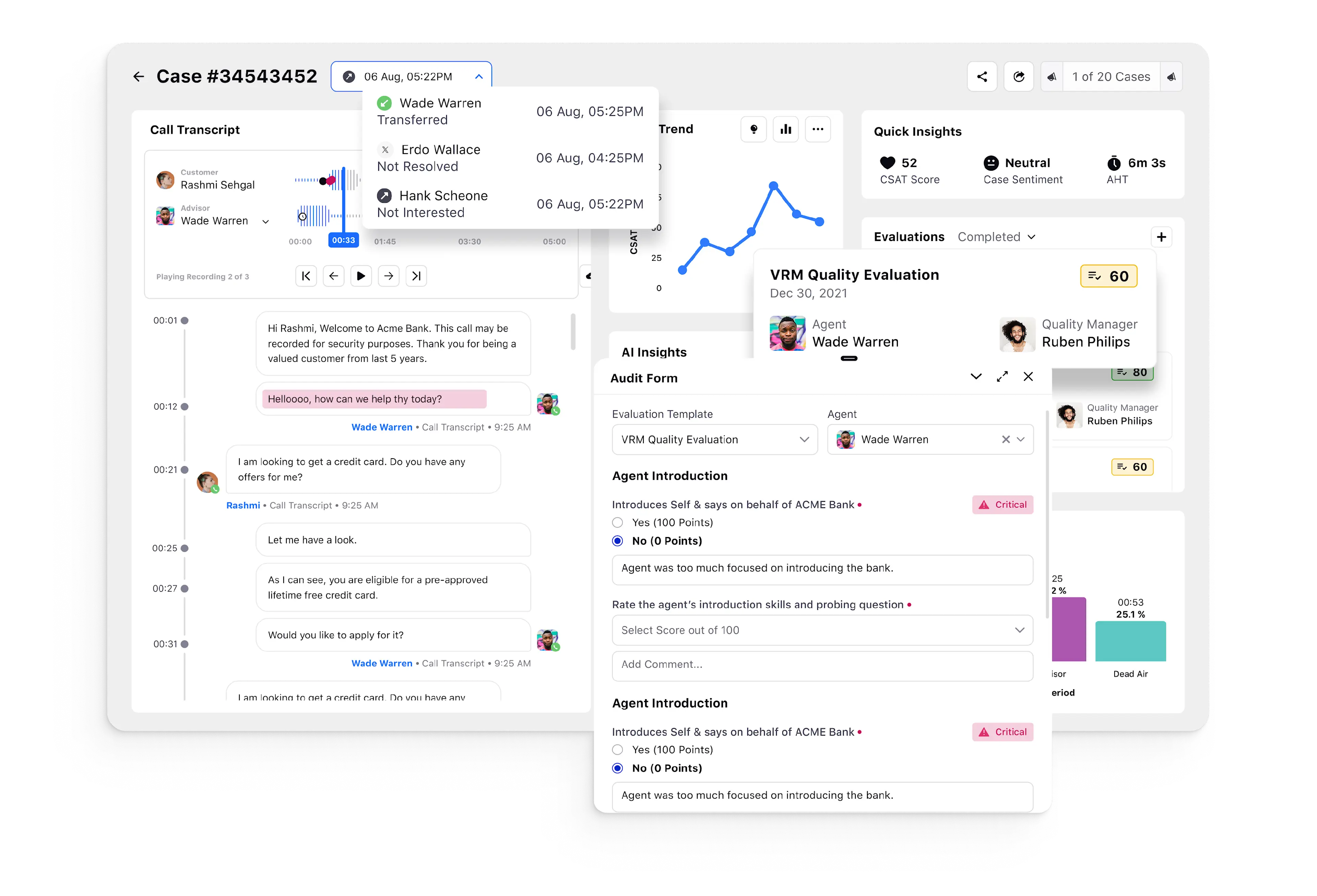 Unified Case Analytics QM