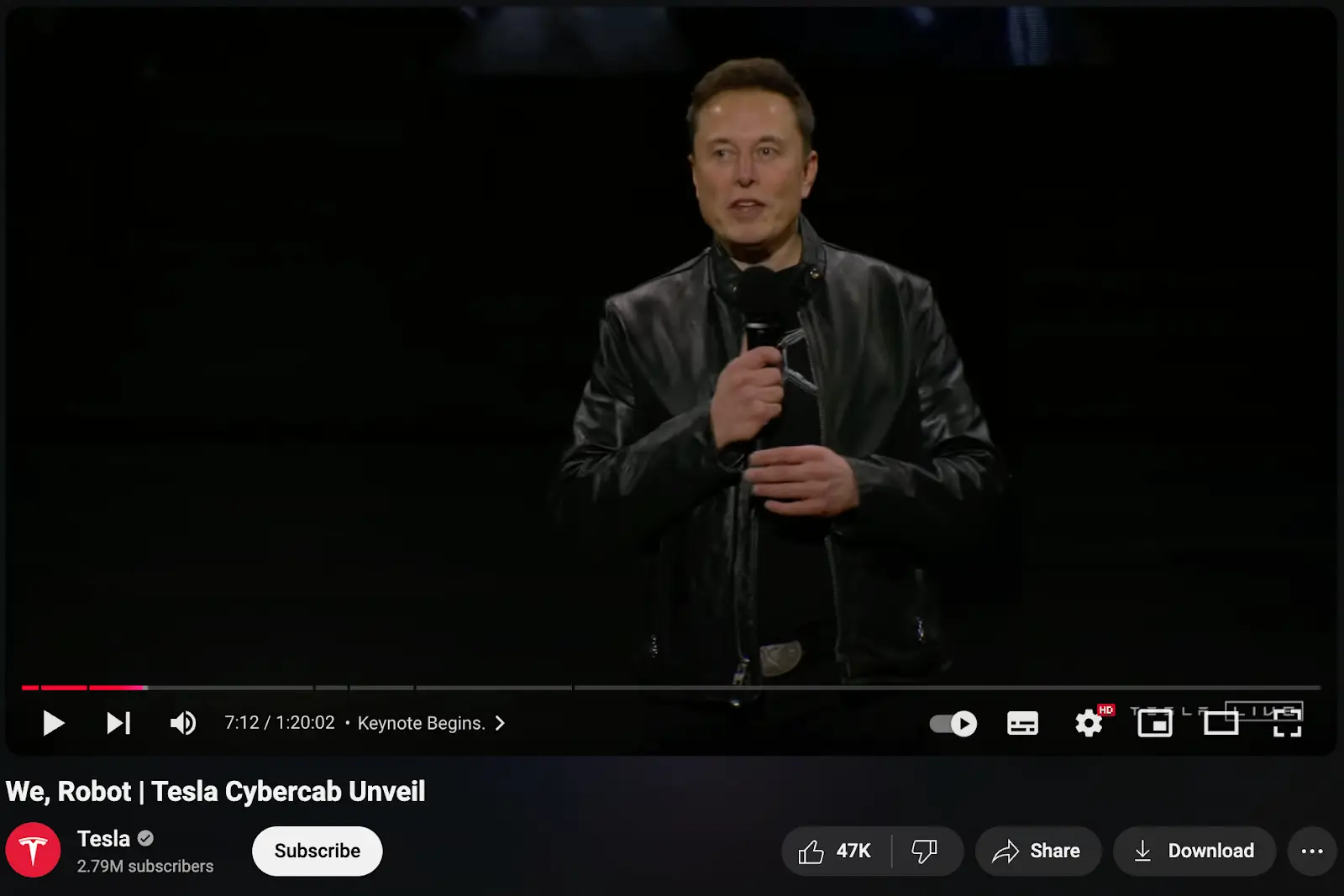 Elon Musk at the 'We, Robot' Event for Tesla 