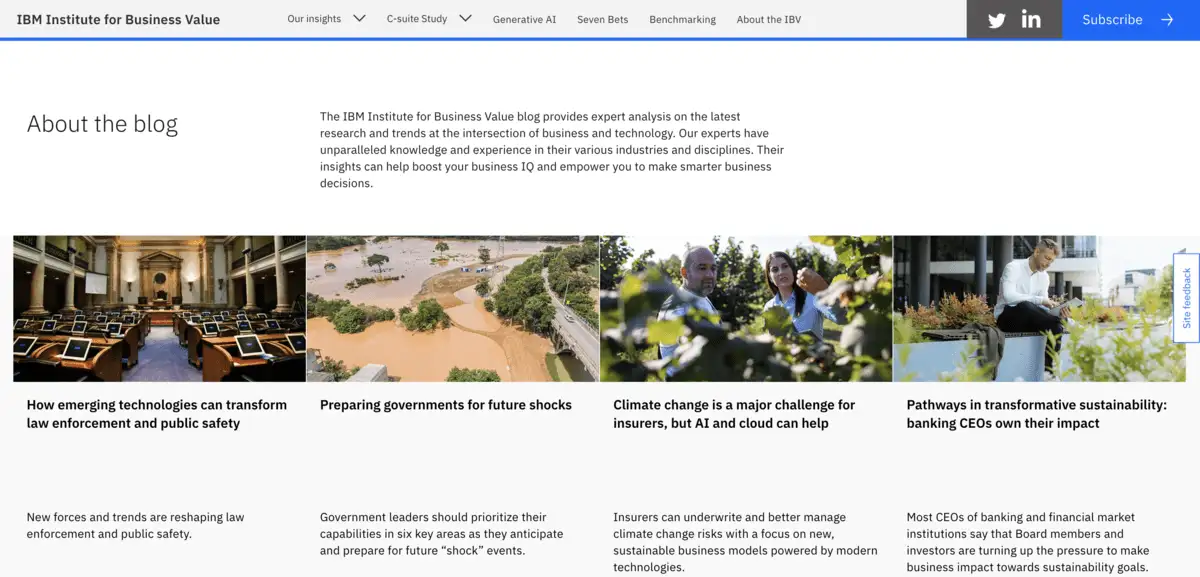 IBM's thought leadership blog section on their website