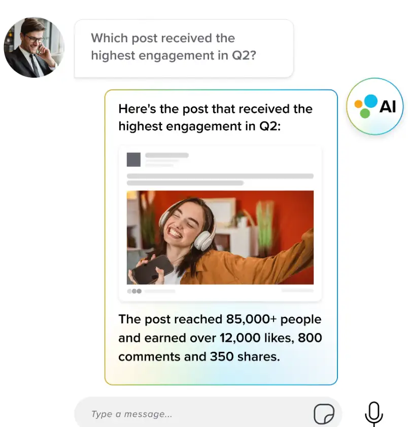 Sprinklr Copilot helps deliver instant, conversational access to campaign insights.
