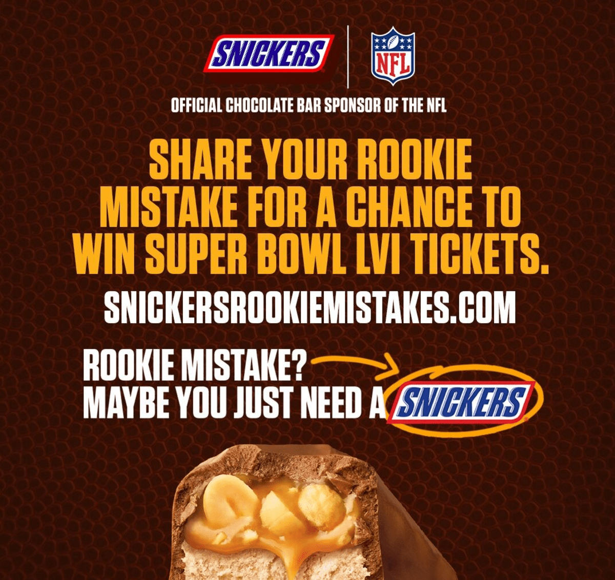 Rookie mistake campaign by Snickers