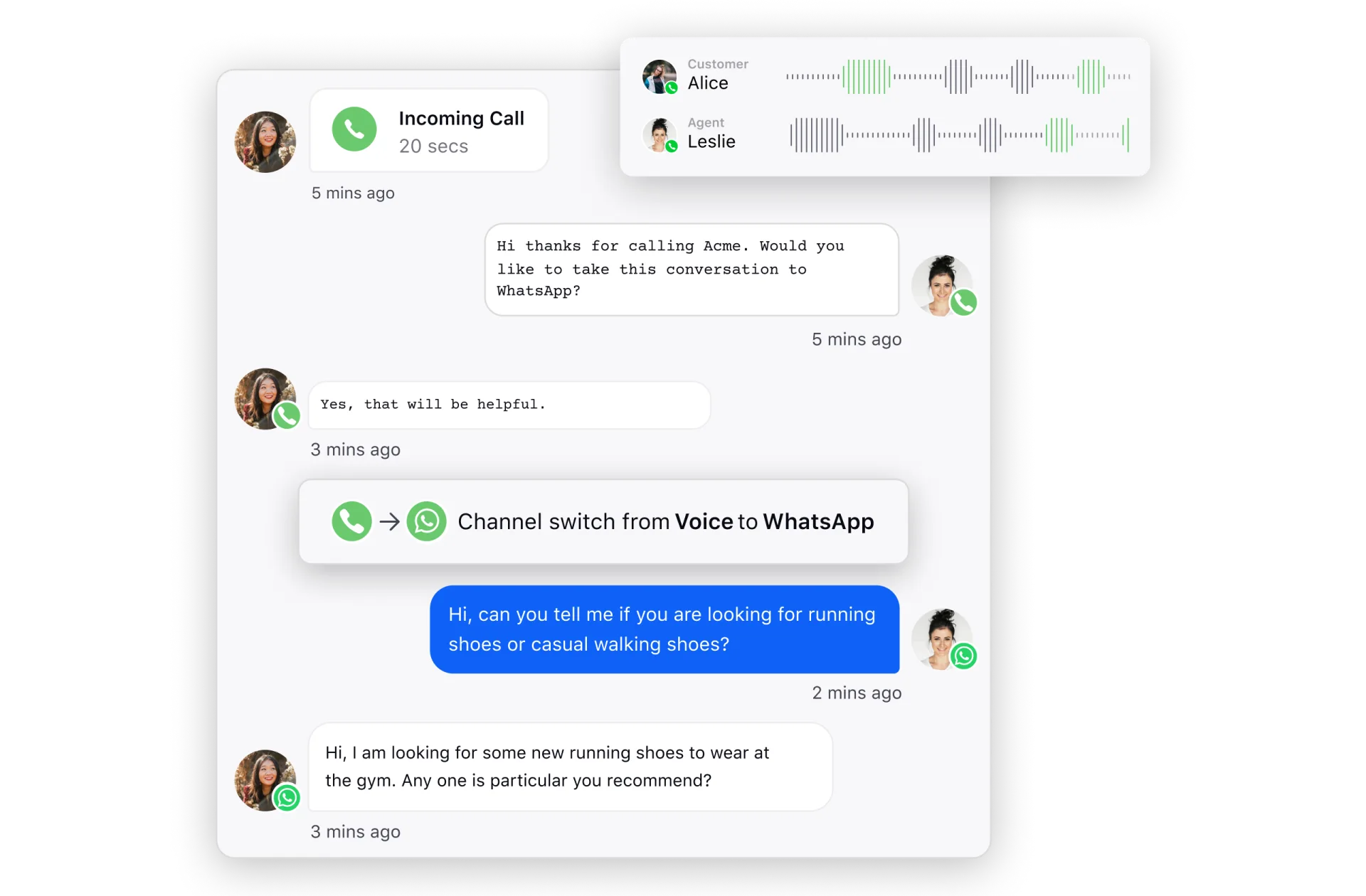 Call deflection from Voice to WhatsApp in Sprinklr Service