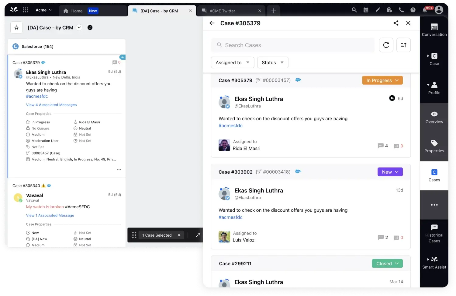 Title: Inserting image... - Description: Sprinklr CRM integrations embed customer information and suggested responses in the same screen as customer conversation dialogue windows 