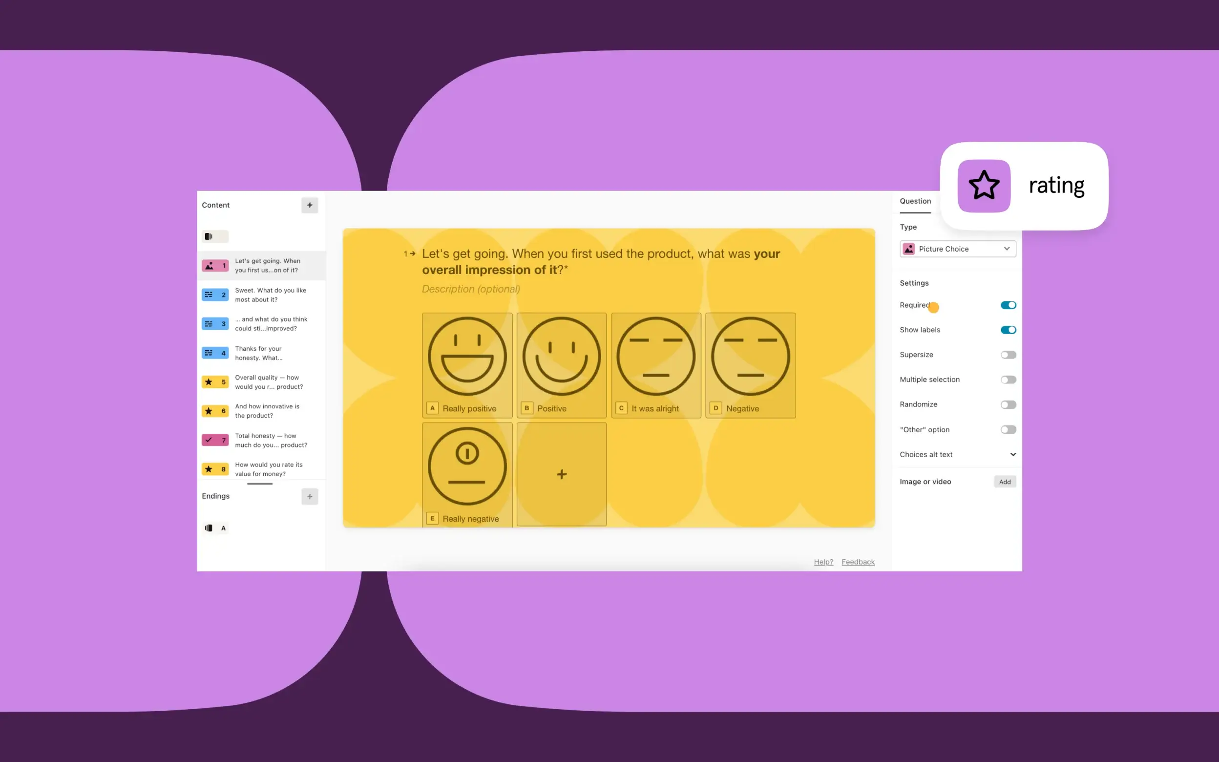 Typeform customer feedback tool