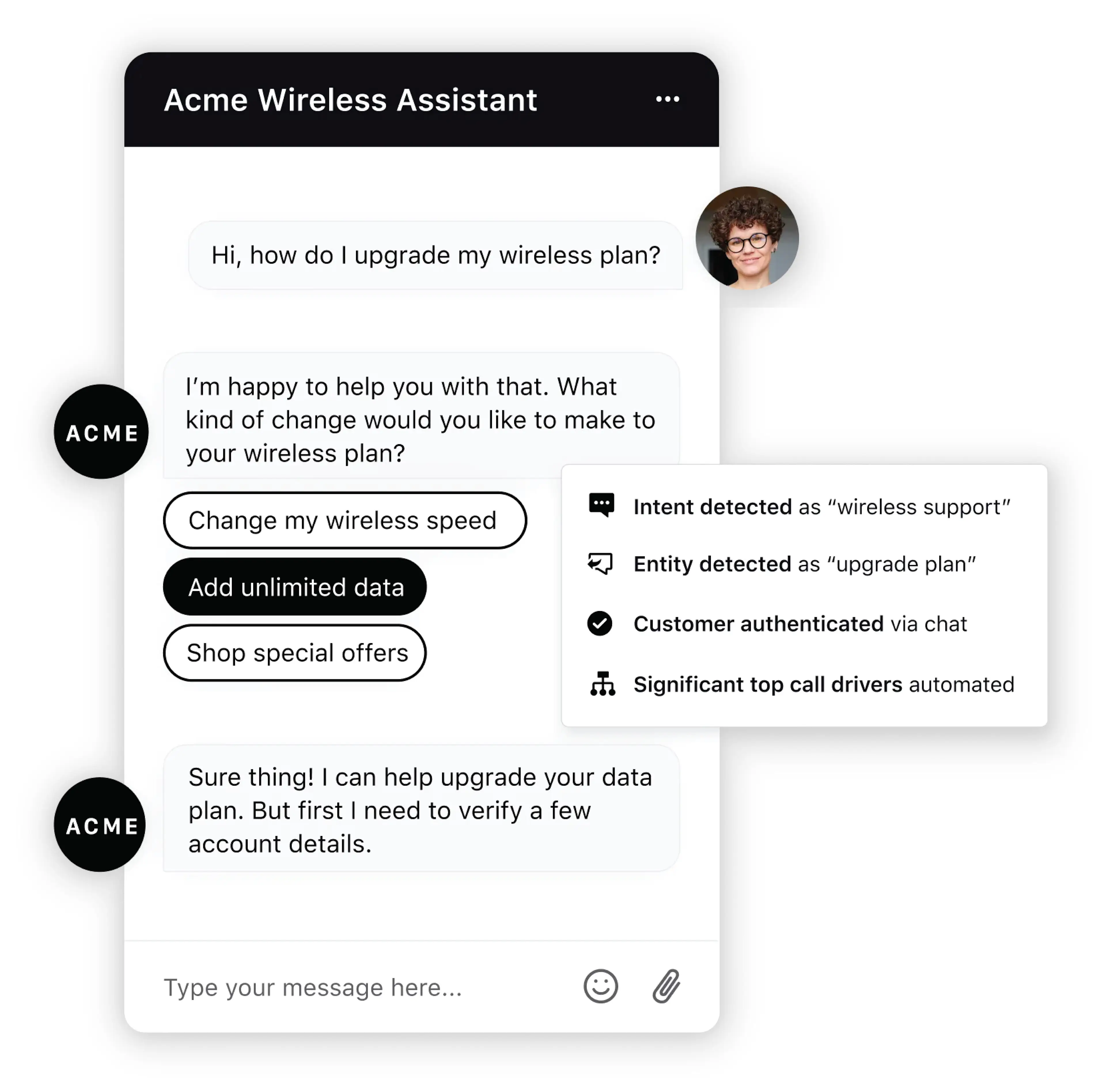 AI-powered conversational analytics in Sprinklr Service's chatbots