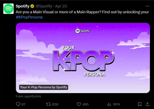 Spotify-s Your K-Pop Persona campaign on social media