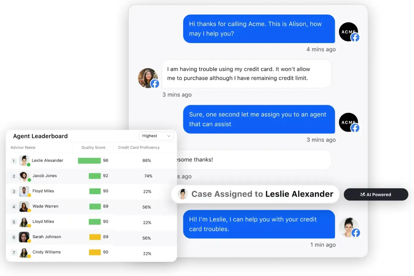 Sprinklr-powered chatbot deflects customer to live agents for complex troubleshooting